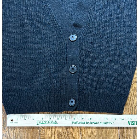 J. Crew Alpaca Blend Black Cardigan V Neck Sweater Sz S Premium Black Label Soft - Picture 4 of 9